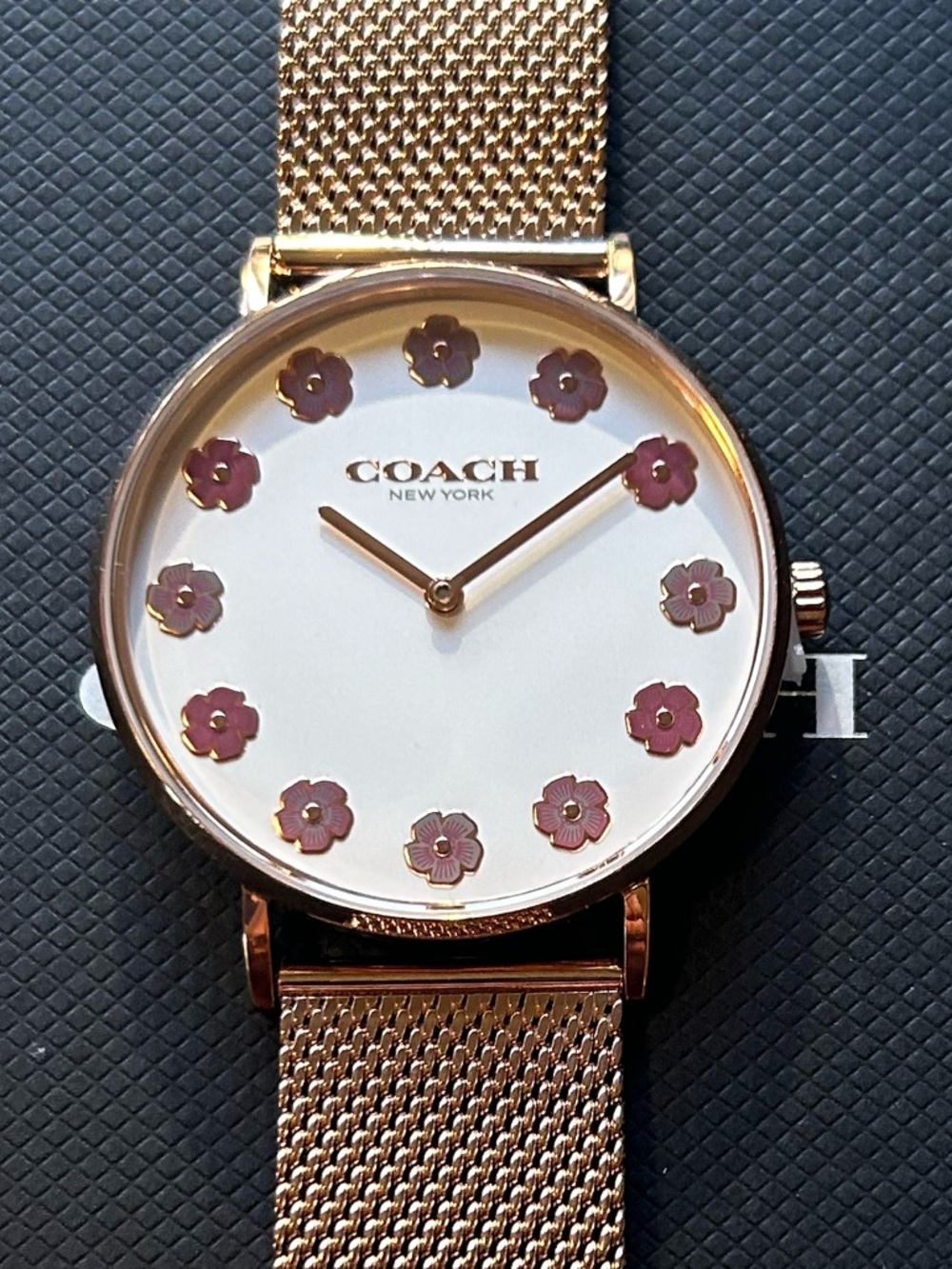 Coach Perry Watch With 36mm White Face & RoseGold MeshBracelet